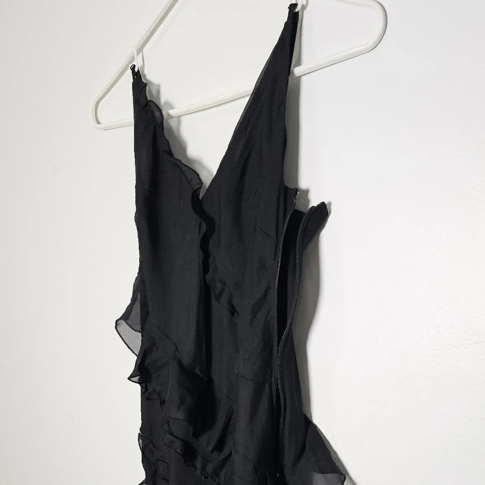 Abercrombie & Fitch Draped Ruffle Maxi Dress /Black / Size XS - 159-299-0020-900